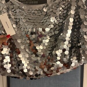 Urban Outfitters Silver Sequin Mini Skirt